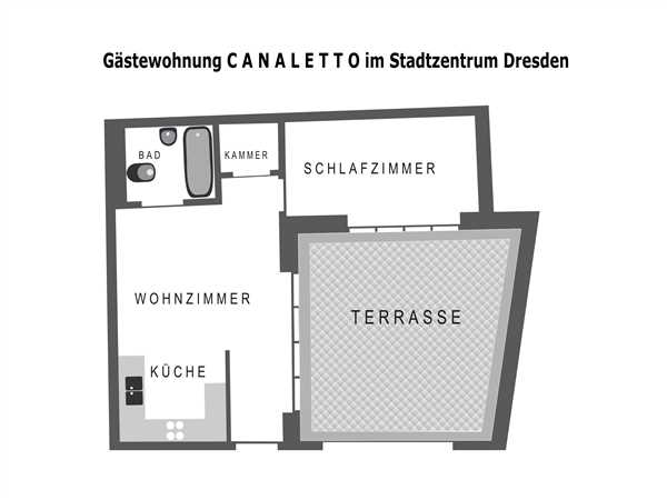 Ferienwohnung Apartment CANALETTO mit Terrasse, Dresden, Dresden, Sachsen, Deutschland, Bild 5
